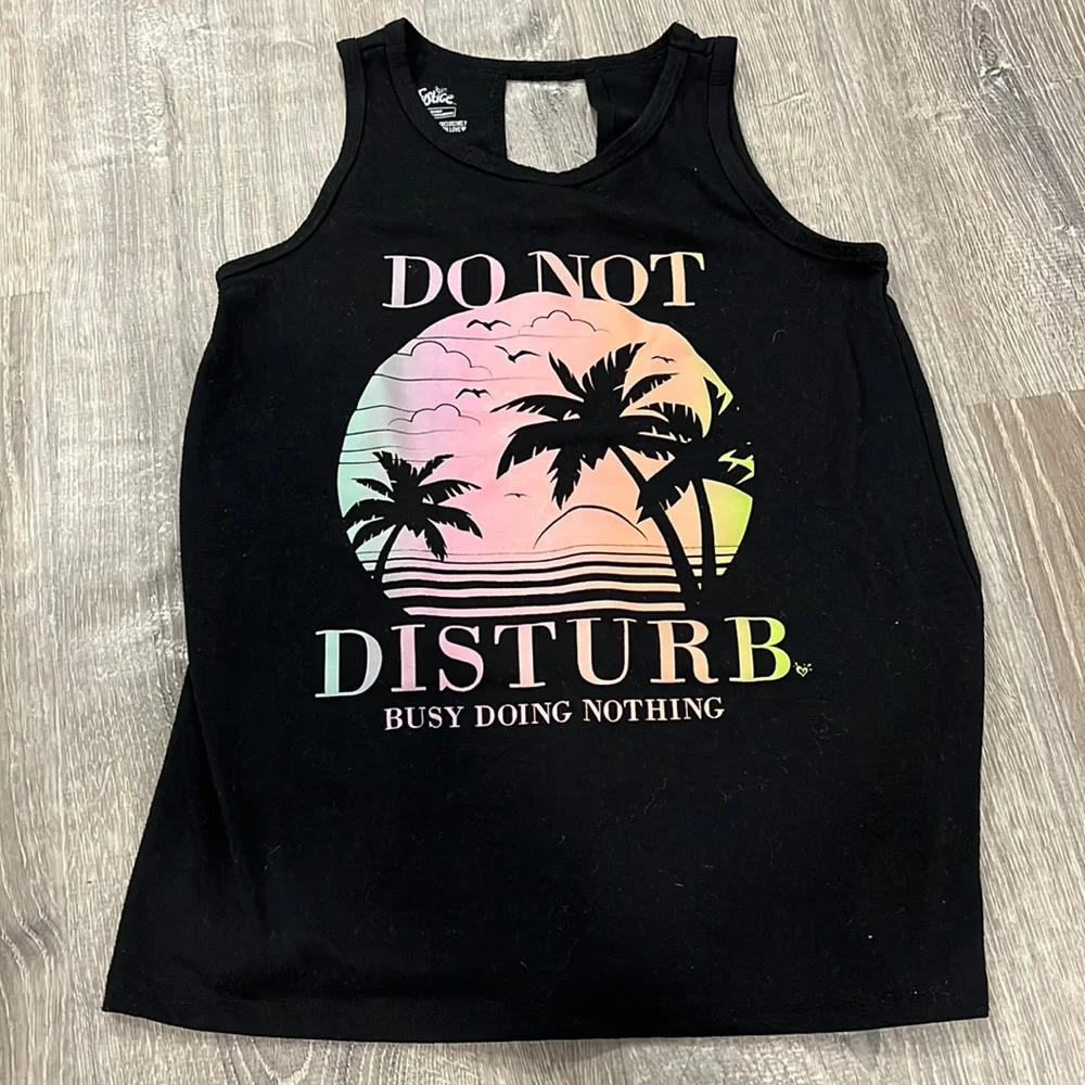 Justice Do Not Disturb Busy Doing Nothing Tank Top sz 10